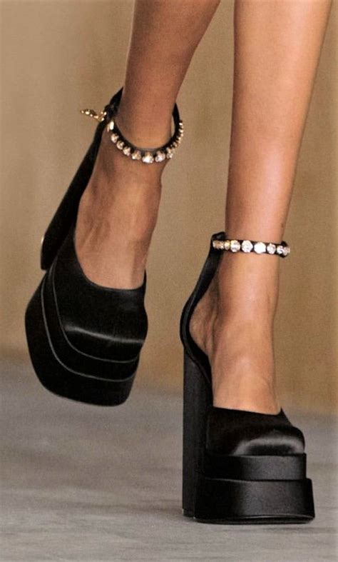 versace heels.|Versace chunky heels.